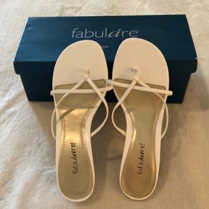 New Fabulaire White slip-on Sandals.